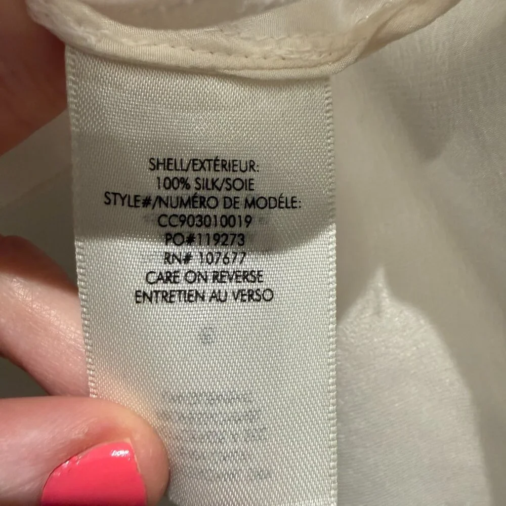 Alice + Olivia Ivory Blouse with Tie Detail - Picture 7 of 13